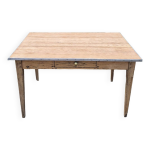 Table de ferme rustique ancienne un tiroir - 1m20