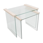 Tables gigage vintage en verre et travertin Tables gigage vintage en verre et travertin