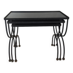 Tables gigognes fer opalin annes 40 france