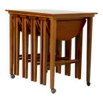 Tables gigognes en teck par poul hundevad pour novy domov, annes 1960