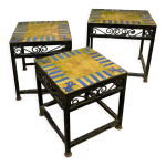 Tables gigognes tomette cramique fer forg