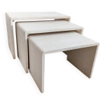 Tables gigognes en travertin annes 1980
