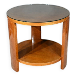 Table guridon en loupe d amboine, art dco 1930