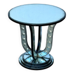 Table / guéridon en verre vieilli a décor de bulles des années 70 Table / guéridon en verre vieilli a décor de bulles des années 70