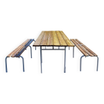 Table industrielle ou de collectivité avec bancs Table industrielle ou de collectivité avec bancs