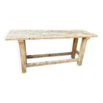 Table industrielle primitive �tabli en bois naturel brut vintage boh�me commerce magasin
