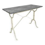 Table de jardin, table bistrot avec plateau en marbre, annes 1950