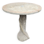 Table de jardin en ciment pied forme tronc Table de jardin en ciment pied forme tronc