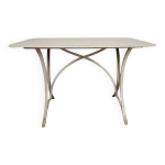 Table de jardin mtal blanc