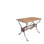 Table de jardin rectangulaire en mtal perfor