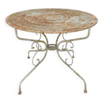 Table de jardin ronde en fer forg 1900s