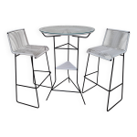 Table mange debout tampico et 2 tabourets hauts cenote boqa