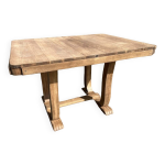 Table à manger, années 30 / 40, art déco, à allonges, bois massif, extensible, pieds lyre, pattes de Table à manger, années 30 / 40, art déco, à allonges, bois massif, extensible, pieds lyre, pattes de