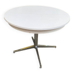 Table � manger blanche pied central extensible des ann�es 70