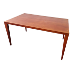 Table à manger en bois d acajou, années 1980 Table à manger en bois d acajou, années 1980