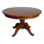 Table  manger en bois de pin des annes 70 / table  pieds en colonne en bois au design  4 pieds avec ...