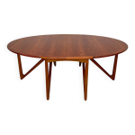 Table � manger danoise en teck avec pieds rabattables par niels koefoed, ann�es 1960