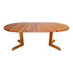 Table à manger extensible ronde en pin massif, 1970 - 80 Table à manger extensible ronde en pin massif, 1970 - 80