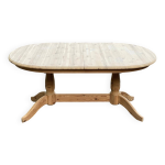 Table à manger de ferme extensible rénovée en bois brut xxème 160cm Table à manger de ferme extensible rénovée en bois brut xxème 160cm