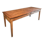 Table � manger de ferme fran�aise ancienne en ch�ne et pin, vers 1900