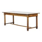 Table � manger de ferme fran�aise antique en ch�ne avec 2 tiroirs