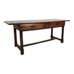 Superbe table  manger de ferme franaise du xviiie sicle en chne massif avec tiroirs coulissants