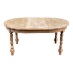 Table à manger de ferme ronde extensible rénovée en chêne brut 160cm xxème Table à manger de ferme ronde extensible rénovée en chêne brut 160cm xxème