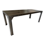 Table a manger industrielle bois - metal 200x90x76cm - style atelier Table a manger industrielle bois - metal 200x90x76cm - style atelier