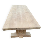 Table  manger de monastre rnove en chne massif du 19me 215cm