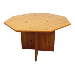 Table � manger octogonale vintage des ann�es 80 en pin avec rallonge