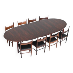 Table à manger ovale arne vodder modèle 212 en palissandre sibast danemark 1960 Table à manger ovale arne vodder modèle 212 en palissandre sibast danemark 1960