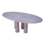 Table � manger ovale mario en travertin rouge avec pieds en colonne par my habitat desig