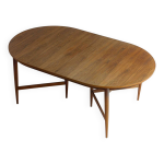 Table � manger ovale en teck par oswald vermaercke, belgique 1962