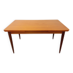 Table  manger rectangulaire style scandinave vintage des annes 50 60 en teck avec rallonges