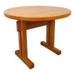 Table  manger ronde charlotte perriand les arcs vintage en pin des annes 60 70