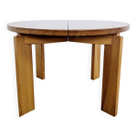Table à manger ronde extensible brutaliste maison regain en orme massif Table à manger ronde extensible brutaliste maison regain en orme massif