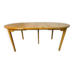 Table � manger ronde extensible en ch�ne, design danois du milieu du si�cle, ann�es 1960.