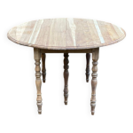 Table  manger ronde extensible louis philippe du 19me rnove en bois 230