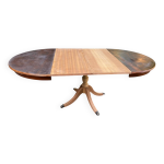 Table  manger ronde extensible pied central rnove en bois brut xxme