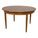 Table à manger ronde extensible en teck du milieu du siècle, royaume - uni, années 1960 Table à manger ronde extensible en teck du milieu du siècle, royaume - uni, années 1960
