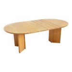 Table  manger ronde extensible vintage danoise en bois massif