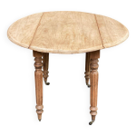 Table  manger ronde extensible  volets rnove en bois massif du 18me