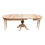 Table à manger ronde pied central extensible en chêne massif du 20ème 215cm Table à manger ronde pied central extensible en chêne massif du 20ème 215cm