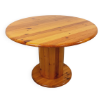 Table  manger ronde scandinave vintage en pin des annes 60 70
