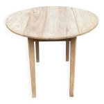 Table à manger ronde scandinave volets rénovée en bois massif Table à manger ronde scandinave volets rénovée en bois massif