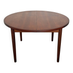 Table  manger ronde en teck avec rallonge, annes 1960