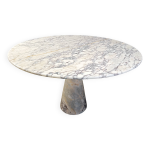 Table  manger ronde vintage en marbre des annes 1970