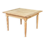 Table à manger scandinave carrée extensible rénovée en bois massif Table à manger scandinave carrée extensible rénovée en bois massif