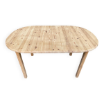 Table à manger scandinave extensible rénovée en bois massif 180cm Table à manger scandinave extensible rénovée en bois massif 180cm