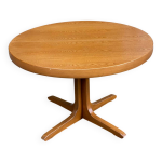 Table à manger scandinave ronde extensible baumann pied central 1960 en chê Table à manger scandinave ronde extensible baumann pied central 1960 en chê